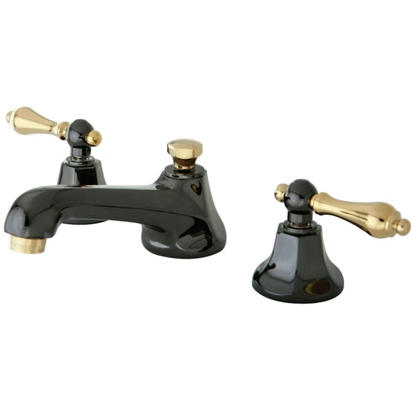 Kingston Brass NS4469AL 8" Widespread Bathroom Faucet, Black Stainless Steel/ Brass NS4469AL - main